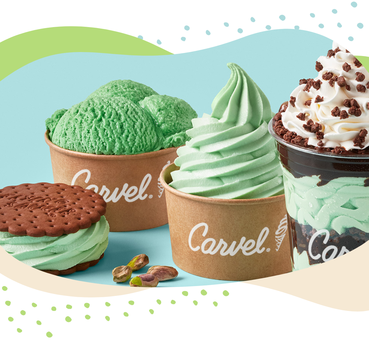 We’re nuts about Pistachio. 💚🍦 Carvel Ice Cream